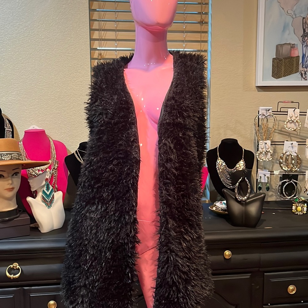 Fabulous Black Shag Fur Vest